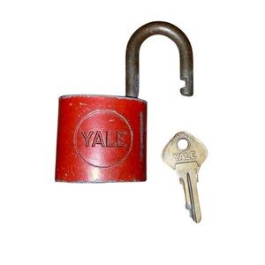 VTG red metal 3” YALE lock with original key